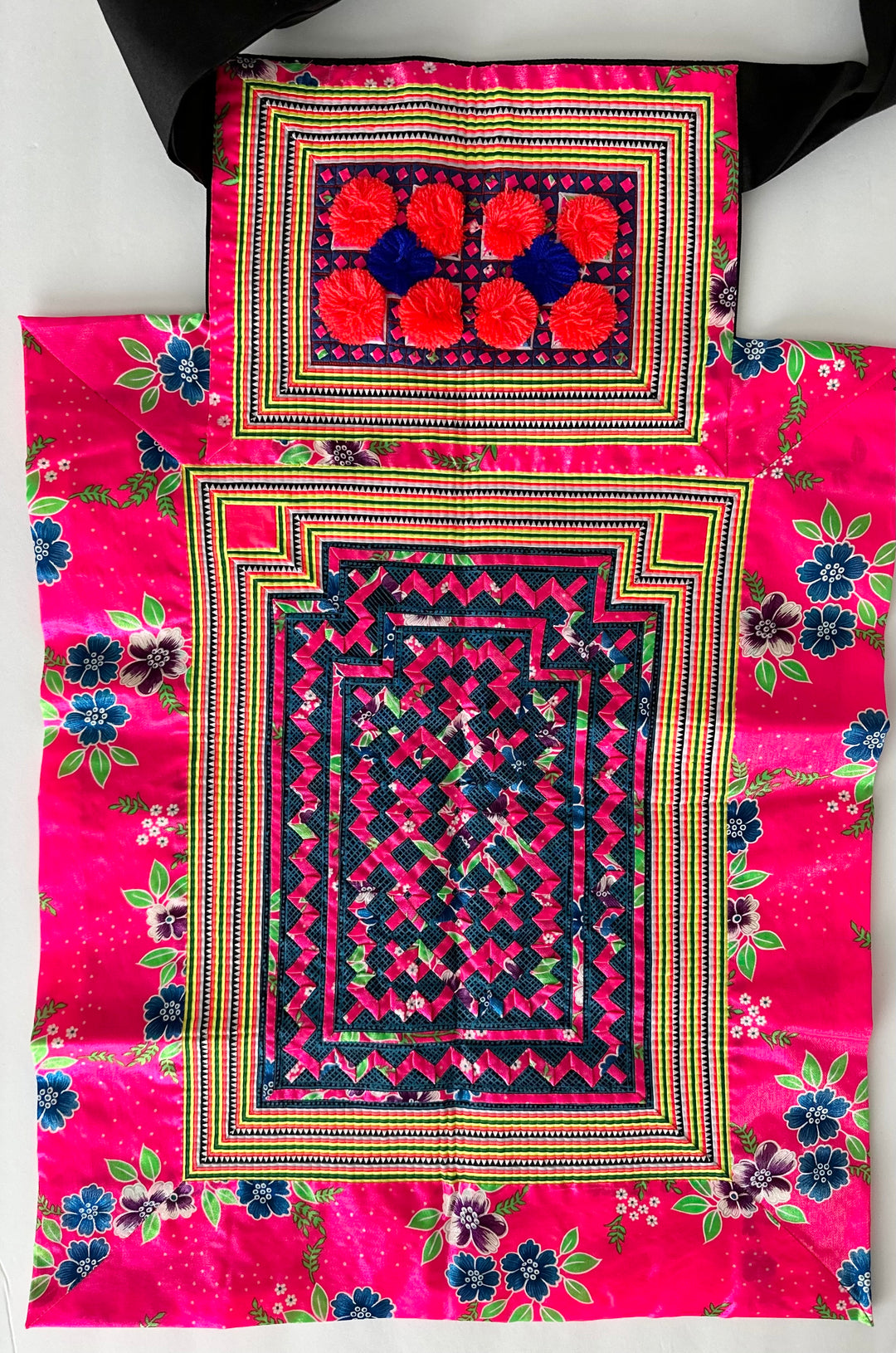 Pink Floral Lis Loos Hmong Baby Carrier