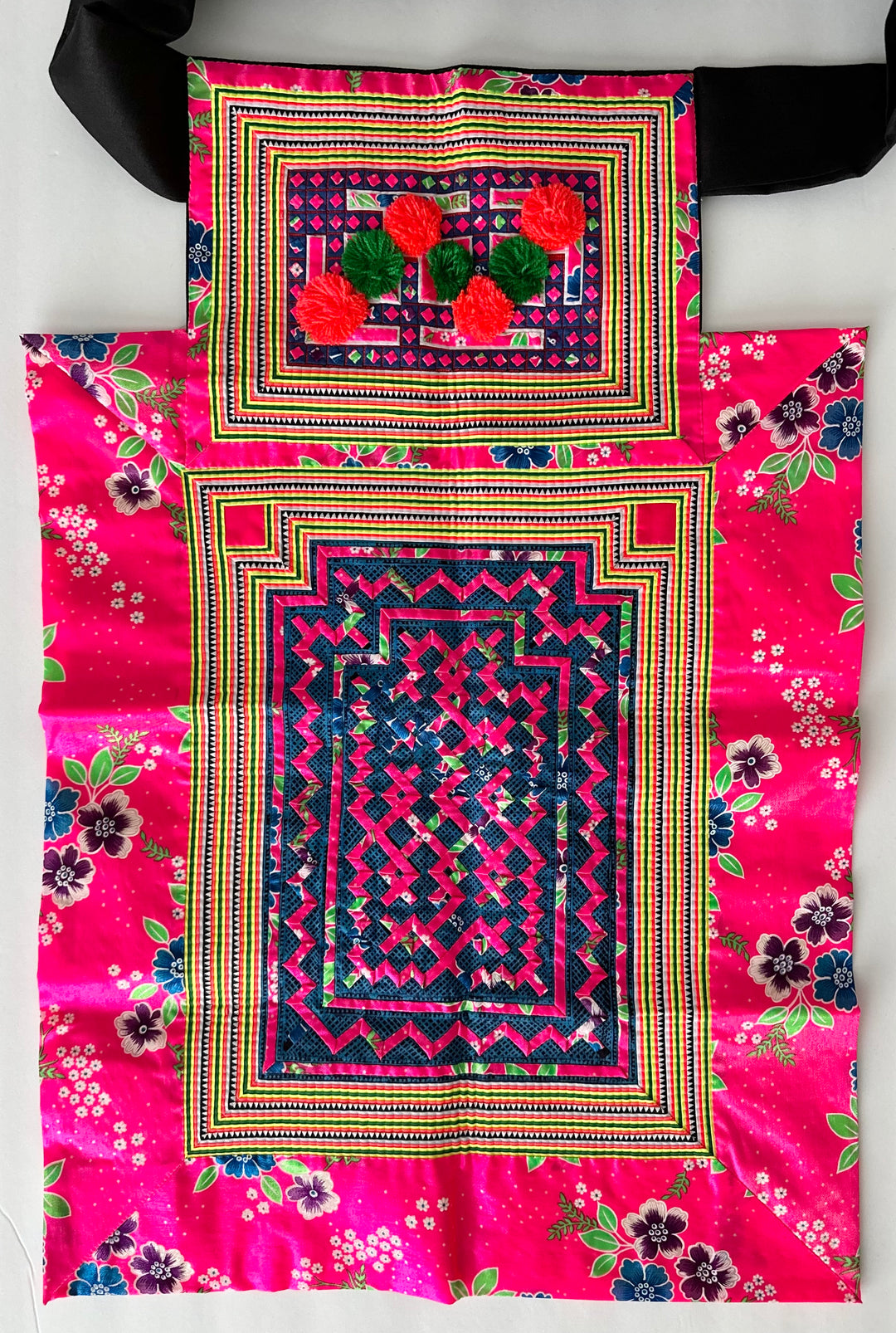 Pink Floral Lis loos Hmong Baby Carrier