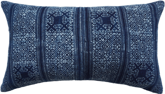 Front facing view of Indigo Hand Woven Batik Pillow Cover from Indigo & Juniper.