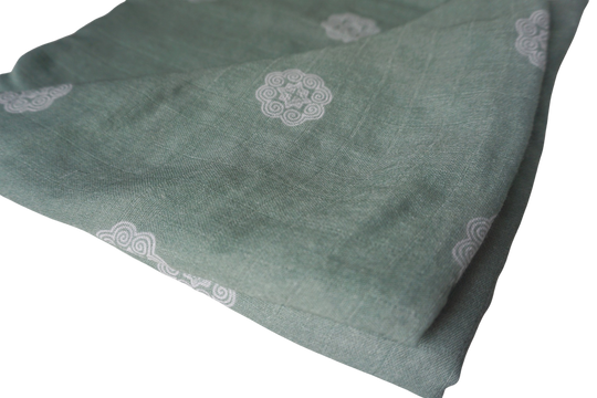 The sage green elephant paw muslin swaddle is new for Spring 2022. 