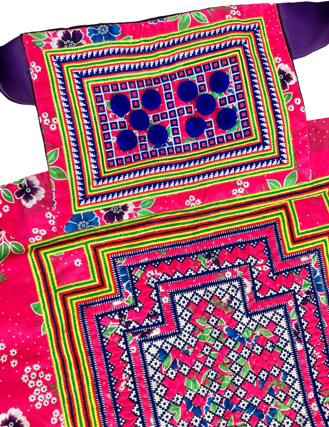 Pink Blue Lis Loos Hmong Baby Carrier Indigo Juniper