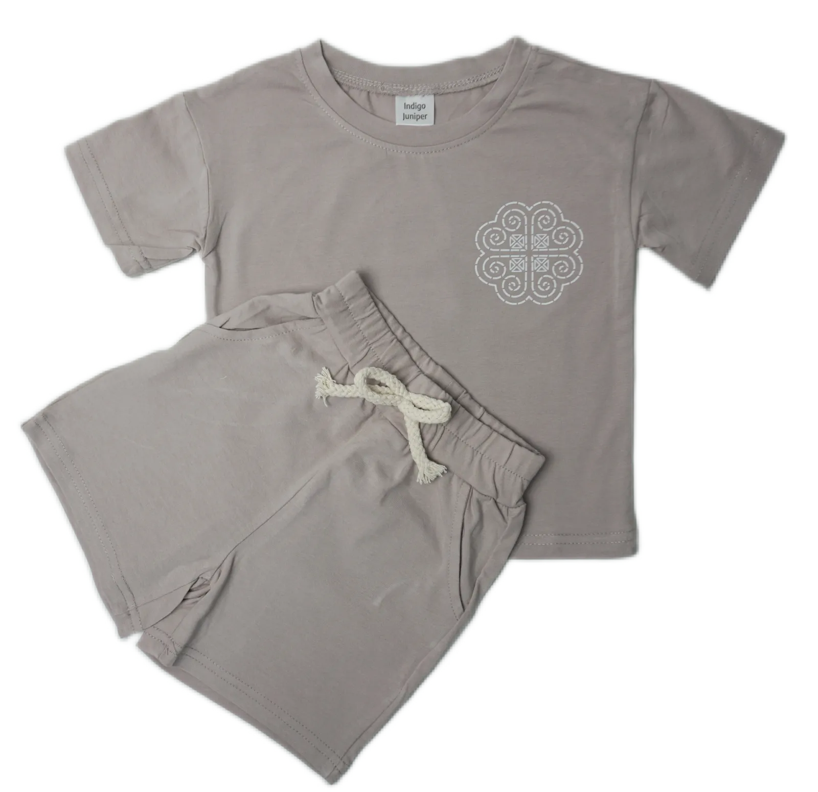 Taupe Hmong Logo Shirt and shorts