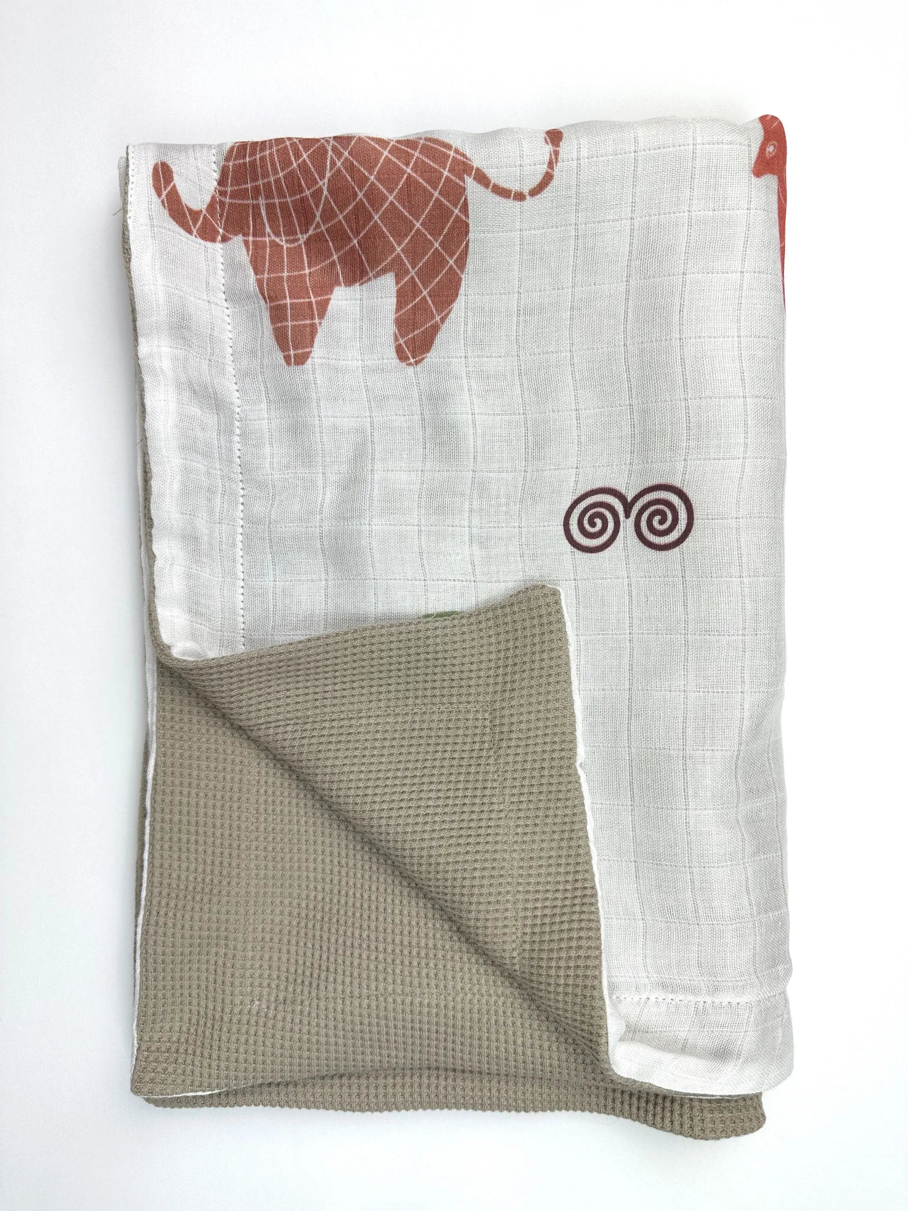 White Animal Waffle Blanket