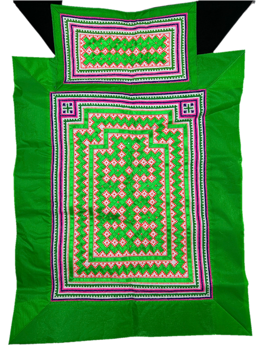 Green Pink Hmong Baby Carrier