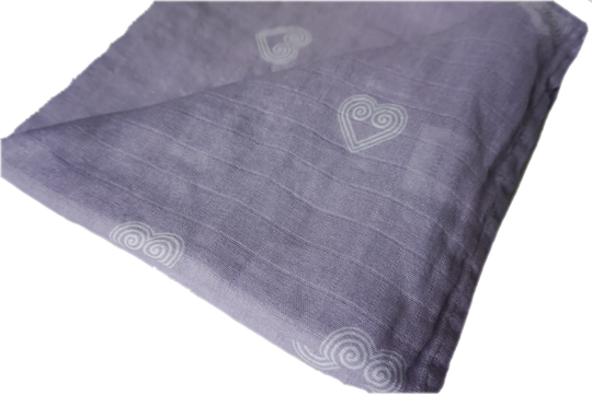 Lavender Heart Swaddle zoomed in