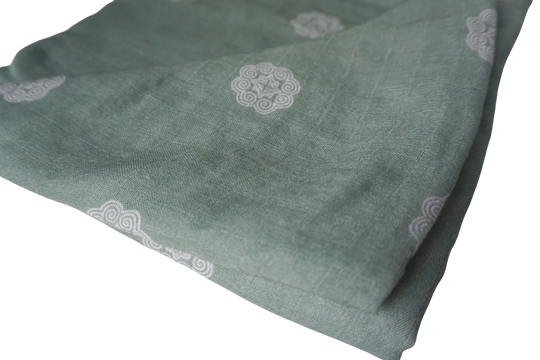 Sage Green Elephant Foot Swaddle zoomed in