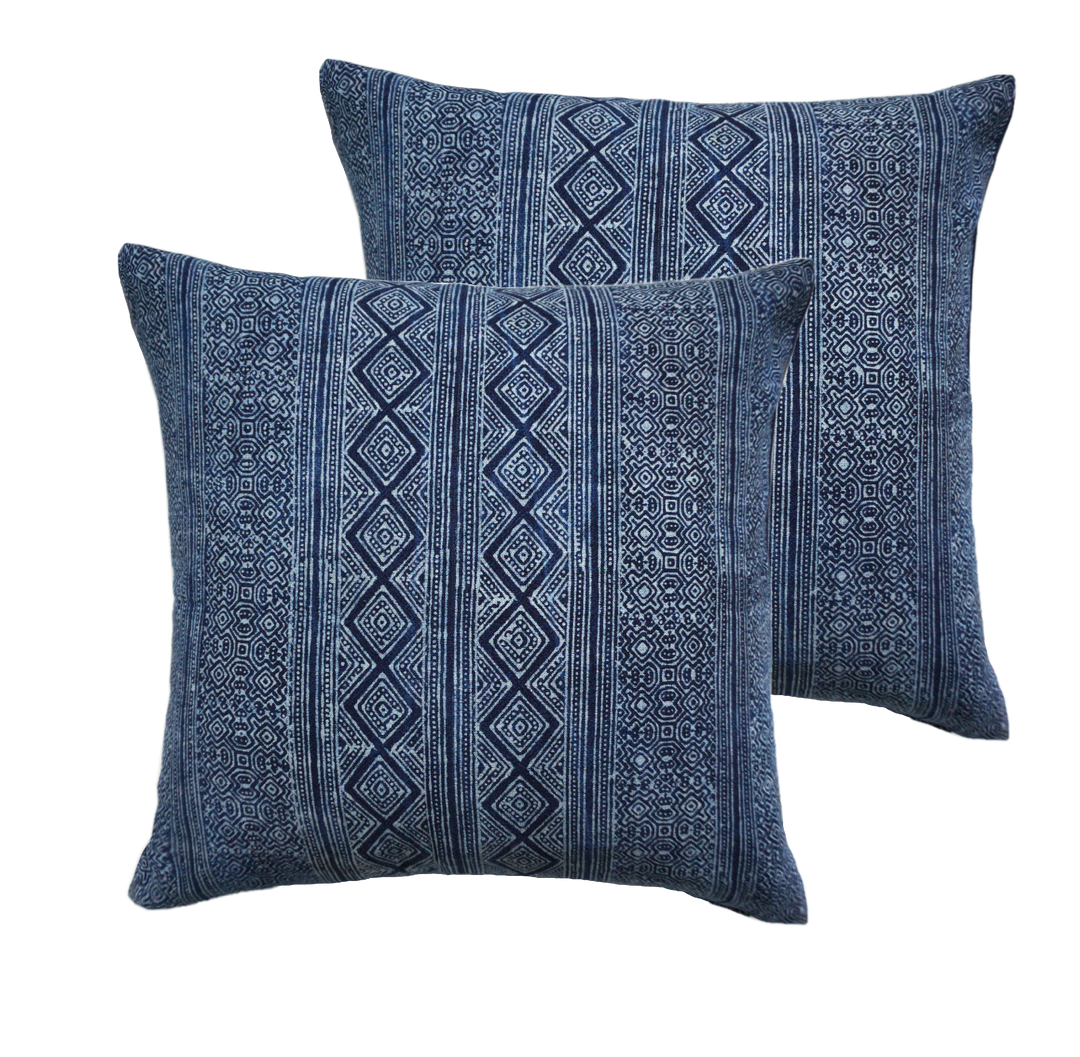 Larkspur Batik Hand Woven Pillow Cover Set