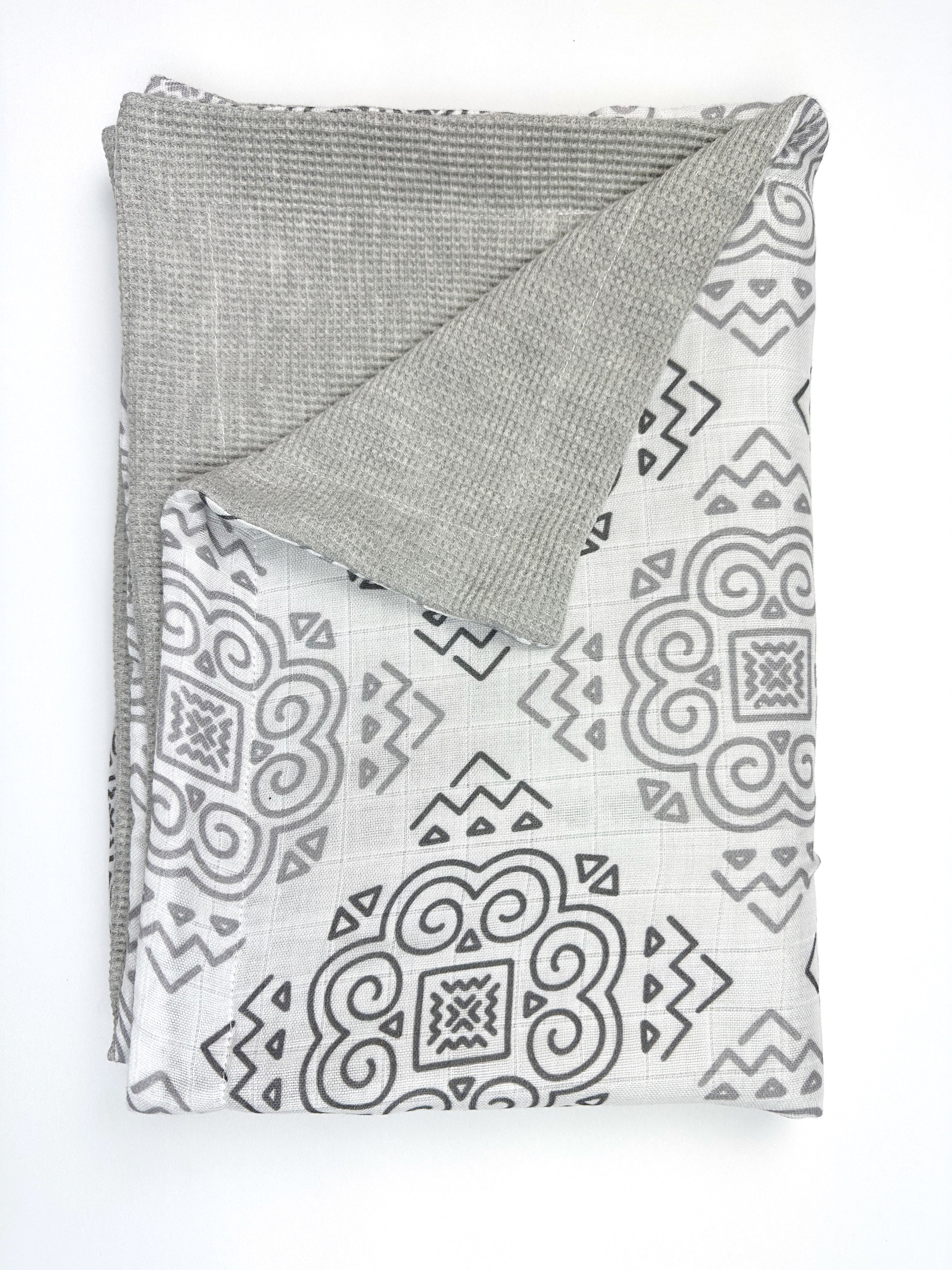 Gray waffle blanket hot sale