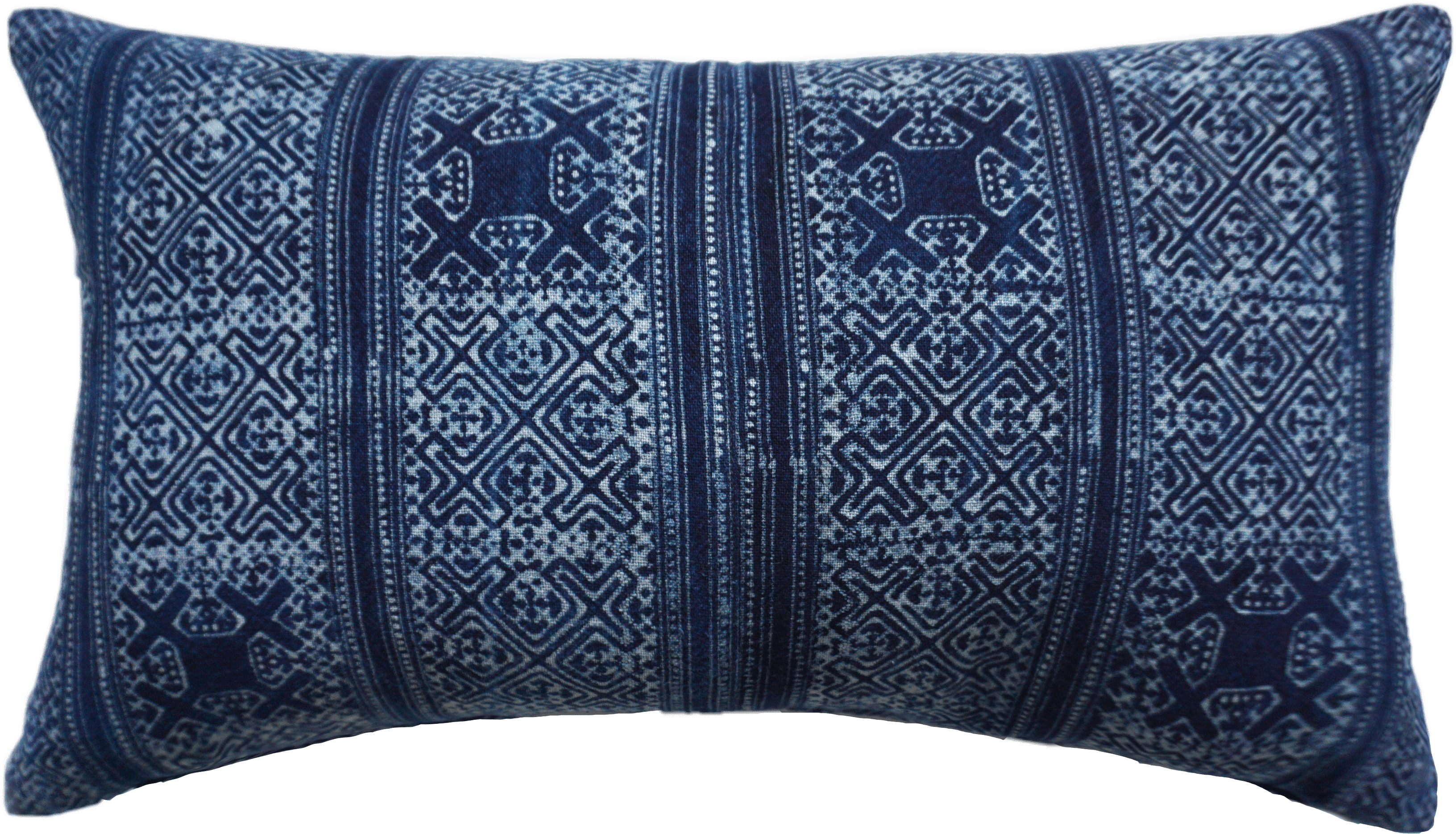 Front facing view of Indigo Hand Woven Batik Pillow Cover from Indigo & Juniper.