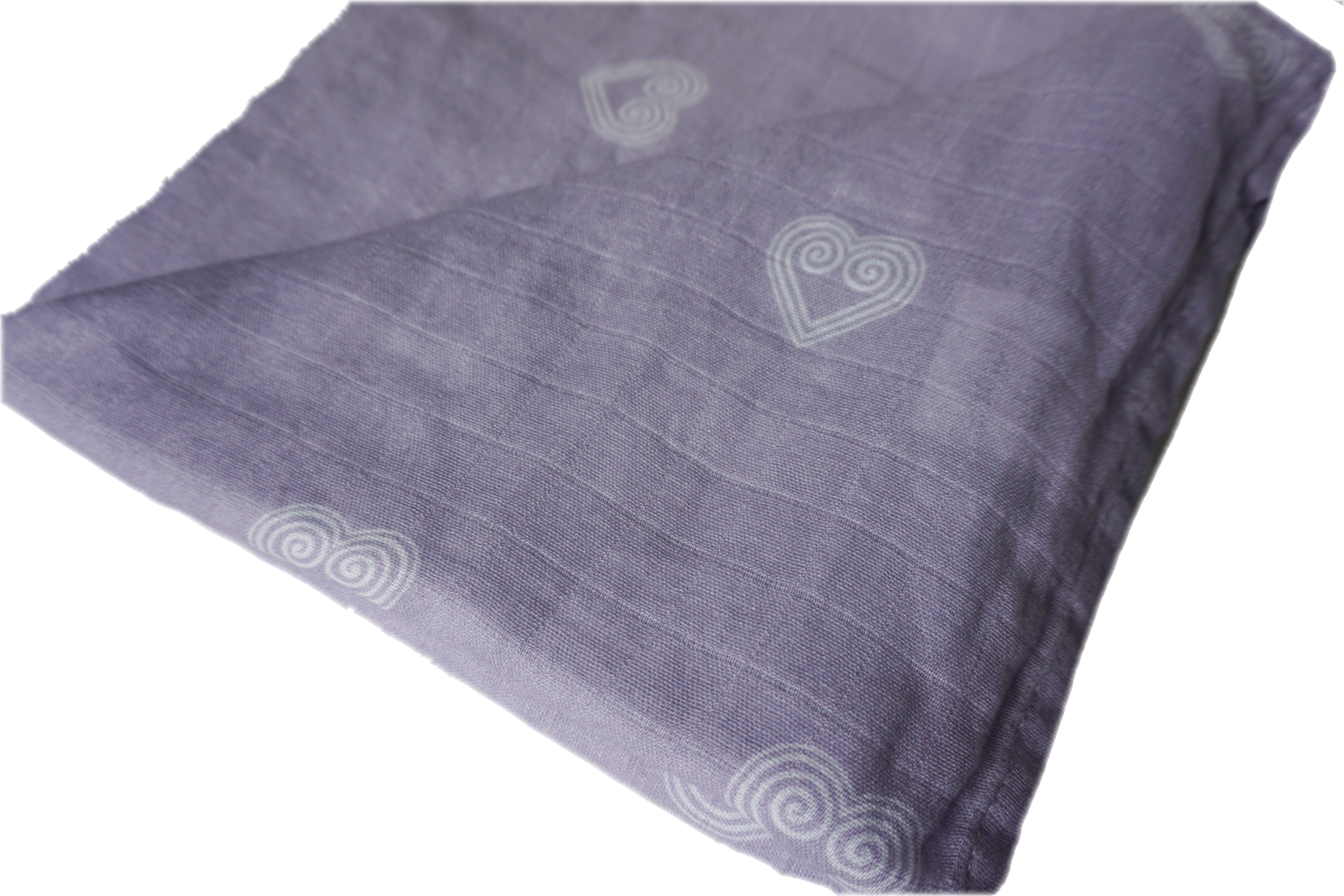The lavender heart muslin swaddle is new for Spring 2022.