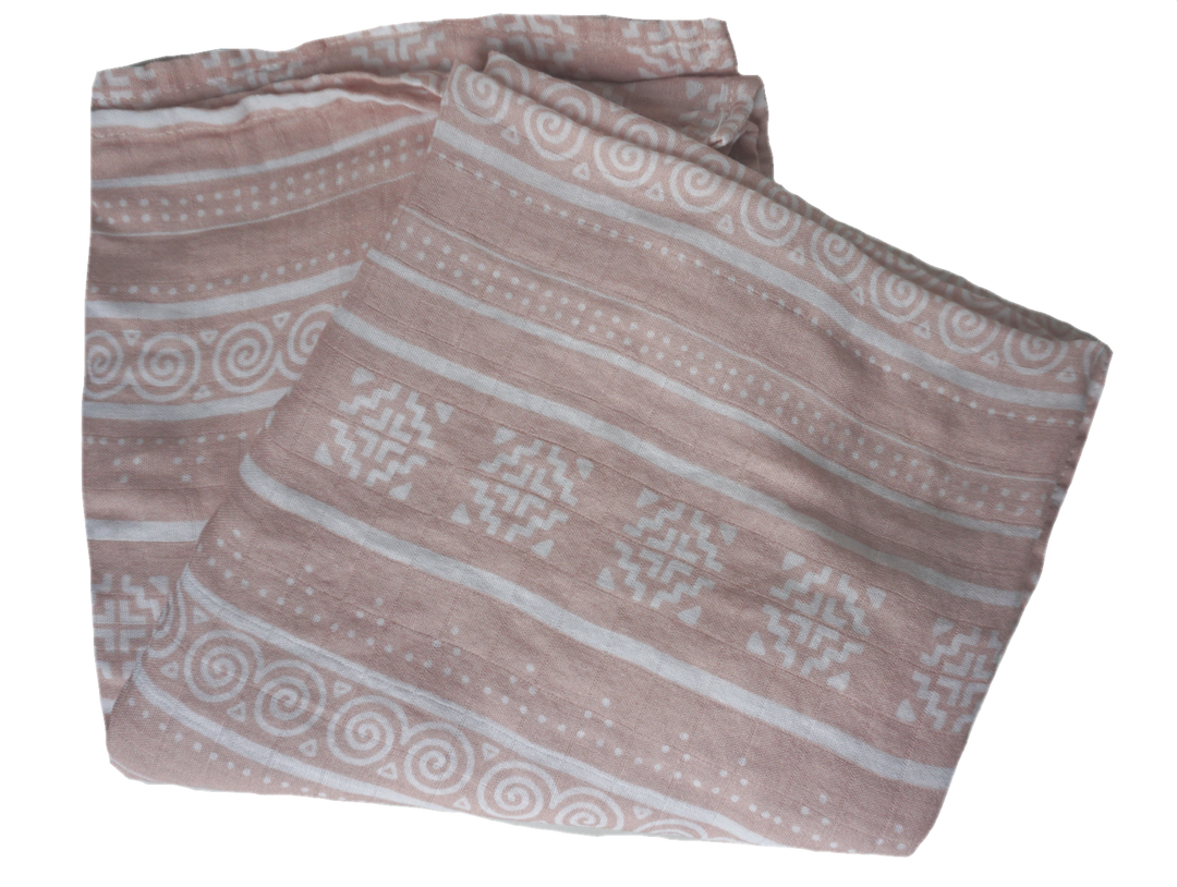 The pink batik muslin swaddle is designed in house by our own Hmong female designer. This unique design is custom made and can't be found anywhere else.
